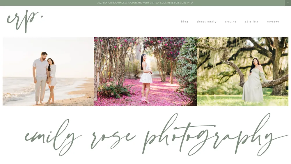 Emily Rose Photography website